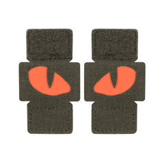 Patch Laser Cut Tiger Eyes M-Tac - Ranger Green/Roșu, Fosforescent