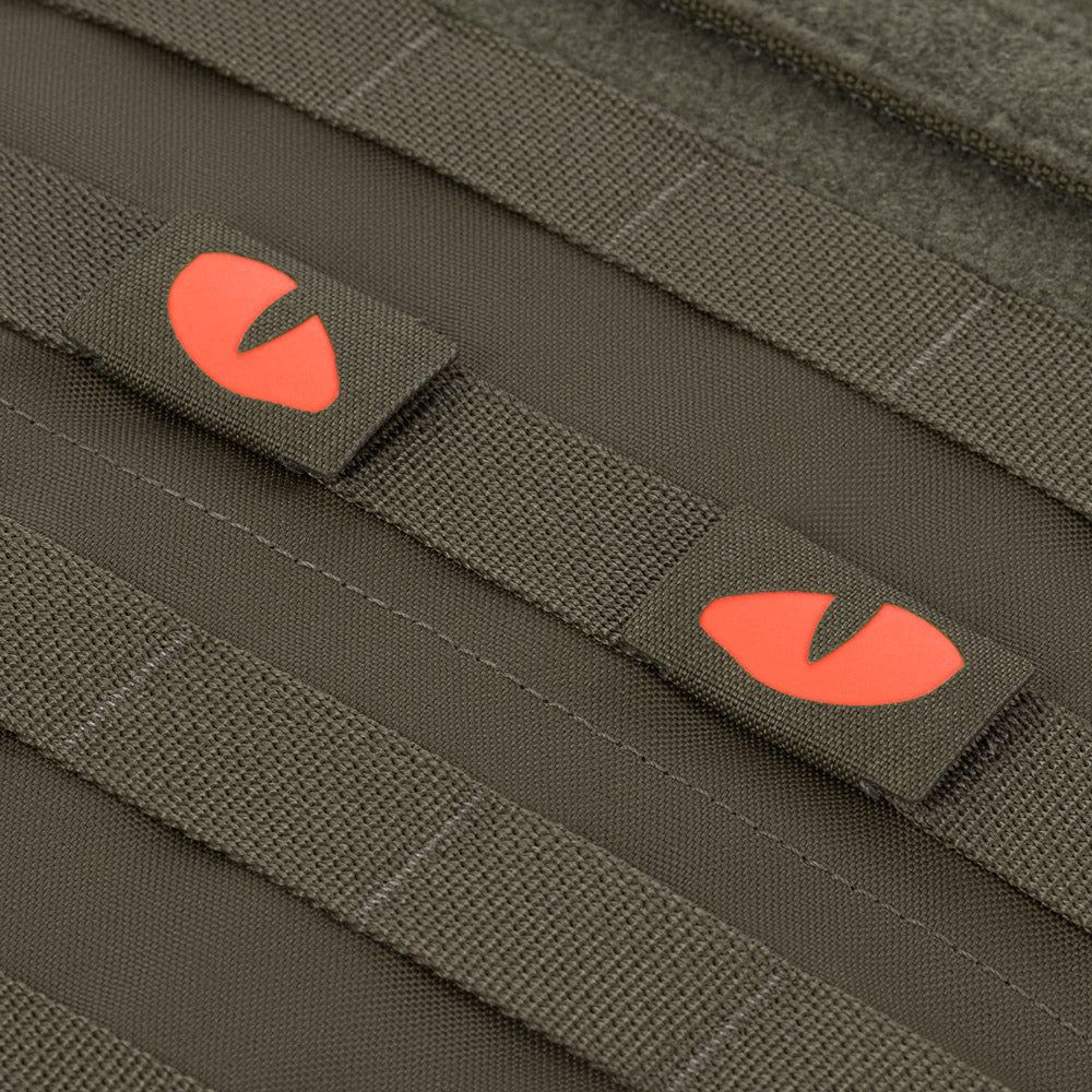 Patch Laser Cut Tiger Eyes M-Tac - Ranger Green/Roșu, Fosforescent