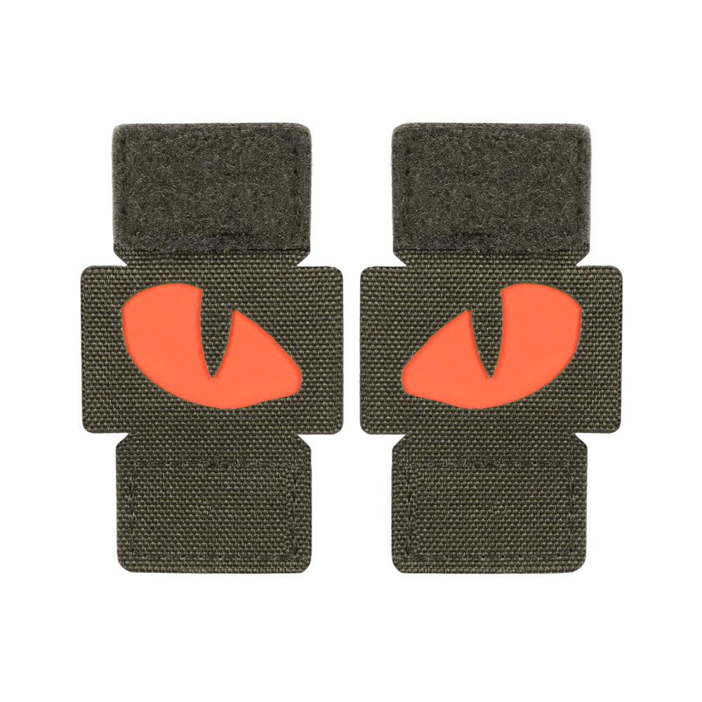 Patch Laser Cut Tiger Eyes M-Tac - Ranger Green/Roșu, Fosforescent