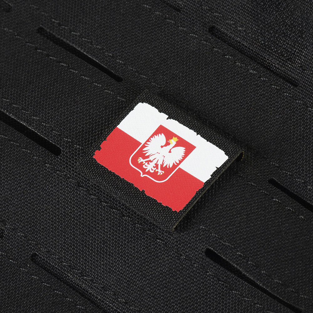 Patch MOLLE Drapel Polonia M-Tac - Negru, Suport Ucraina