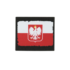 Patch MOLLE Drapel Polonia M-Tac - Negru, Suport Ucraina