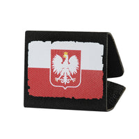 Patch MOLLE Drapel Polonia M-Tac - Negru, Suport Ucraina