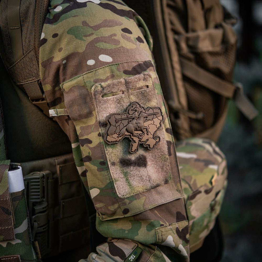 Patch Moral Caucaz Ucraina M-Tac - Coyote, 3D PVC, Cu Velcro