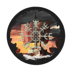Patch Moral Vegvisir/Drakkar Rotund M-Tac - Black/GID Luminescent