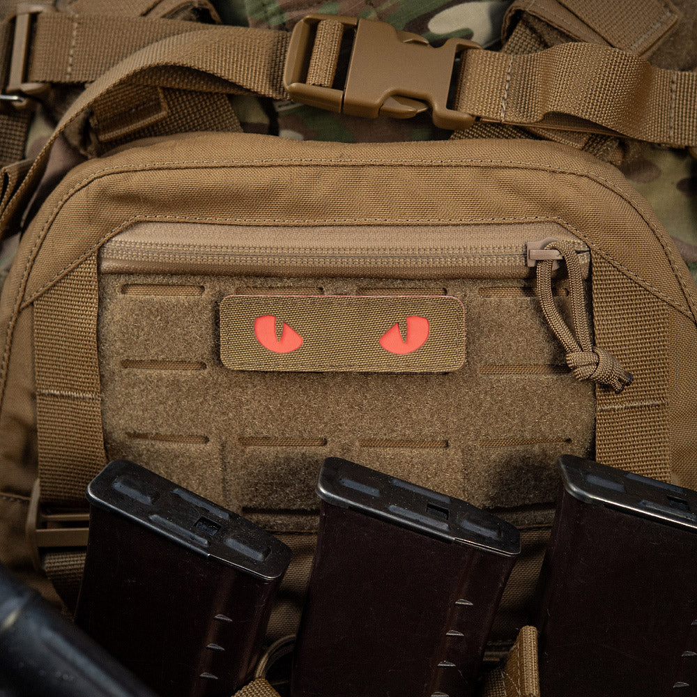 Patch Ochi de Pisică Laser Cut M-Tac - Coyote/Roșu, Fosforescent