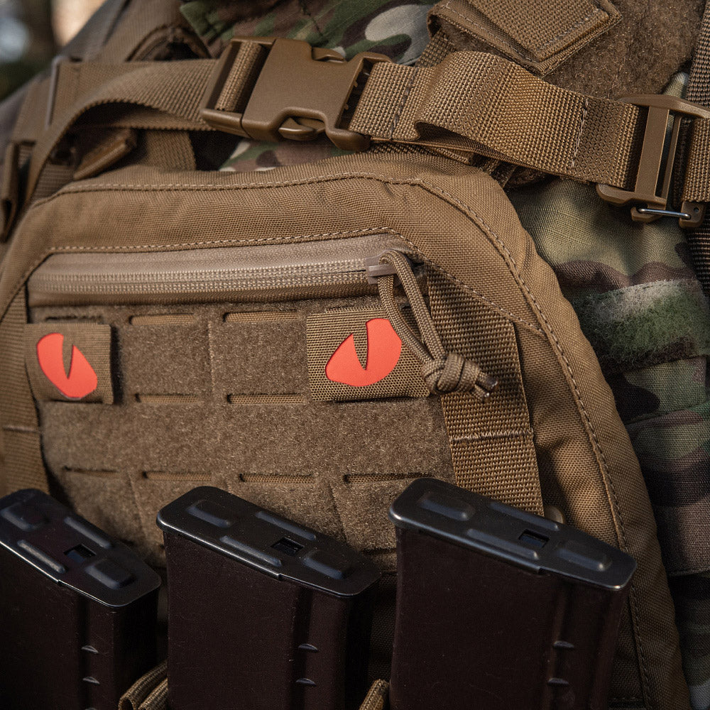 Patch Ochi de Tigru M-Tac - Laser Cut, Coyote/Roșu, Fosforescent
