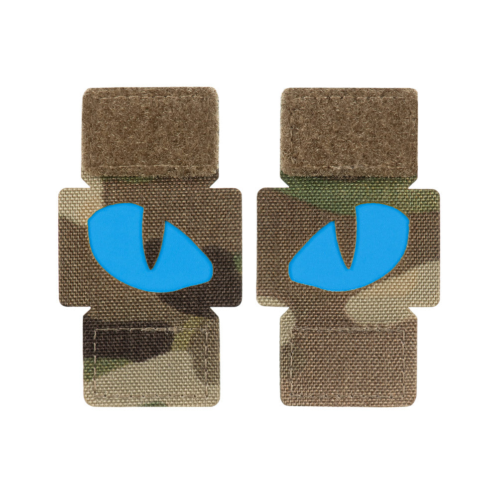 Patch Ochi de Tigru M-Tac - Multicam/Albastru, Decupaj Laser, Fosforescent