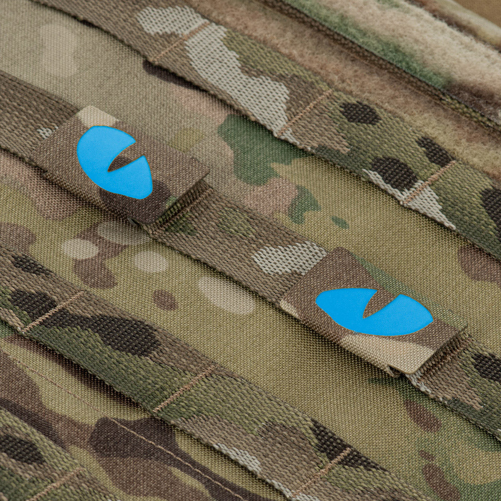 Patch Ochi de Tigru M-Tac - Multicam/Albastru, Decupaj Laser, Fosforescent