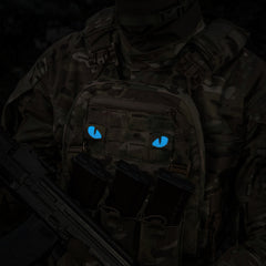 Patch Ochi de Tigru M-Tac - Multicam/Albastru, Decupaj Laser, Fosforescent