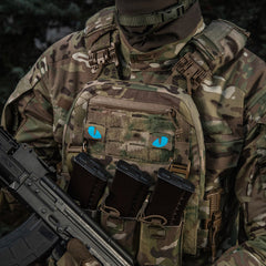 Patch Ochi de Tigru M-Tac - Multicam/Albastru, Decupaj Laser, Fosforescent
