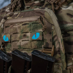 Patch Ochi de Tigru M-Tac - Multicam/Albastru, Decupaj Laser, Fosforescent