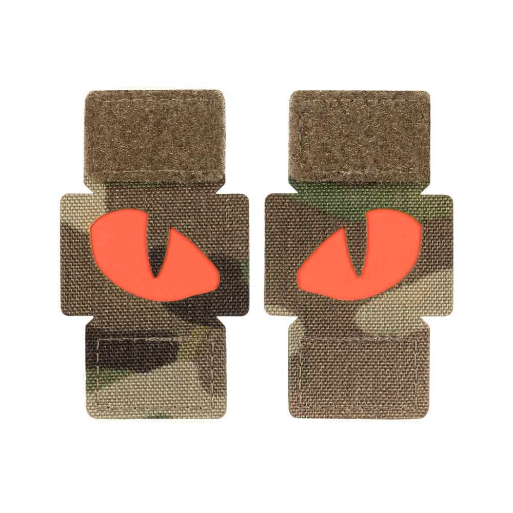 Patch Ochi Tigru M-Tac - Multicam/Roșu Luminescent (Pereche)
