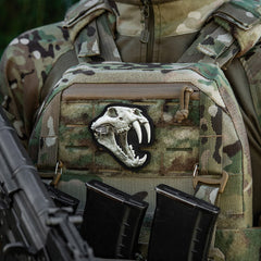 Patch Old Tiger M-Tac - Alb, Veteran, Experiență și Curaj