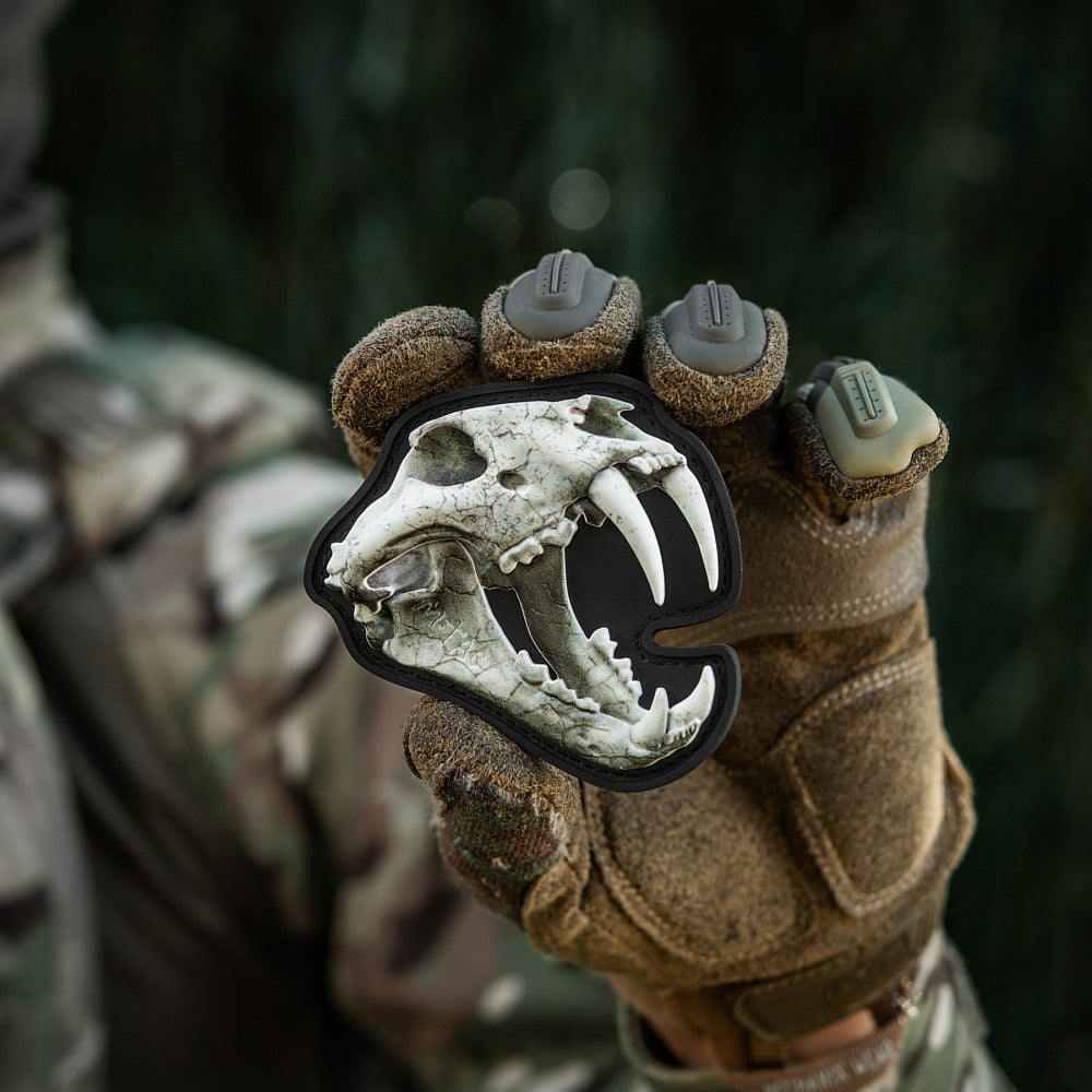 Patch Old Tiger M-Tac - Alb, Veteran, Experiență și Curaj
