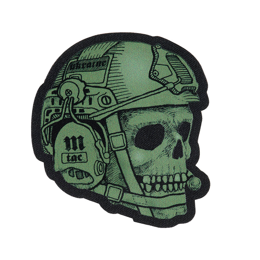 Patch Operator M-Tac - Craniu Militar, Culoare Olive