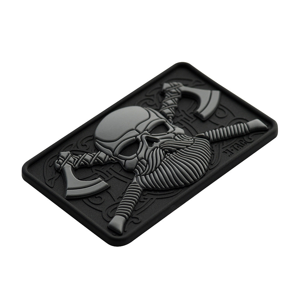 Patch PVC 3D Bearded Skull M-Tac - Negru/Gri, Velcro