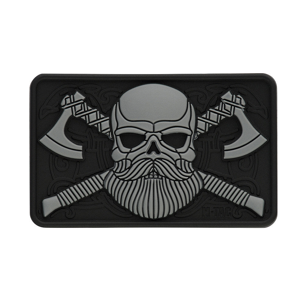 Patch PVC 3D Bearded Skull M-Tac - Negru/Gri, Velcro