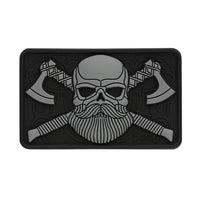 Patch PVC 3D Bearded Skull M-Tac - Negru/Gri, Velcro