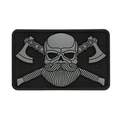 Patch PVC 3D Bearded Skull M-Tac - Negru/Gri, Velcro