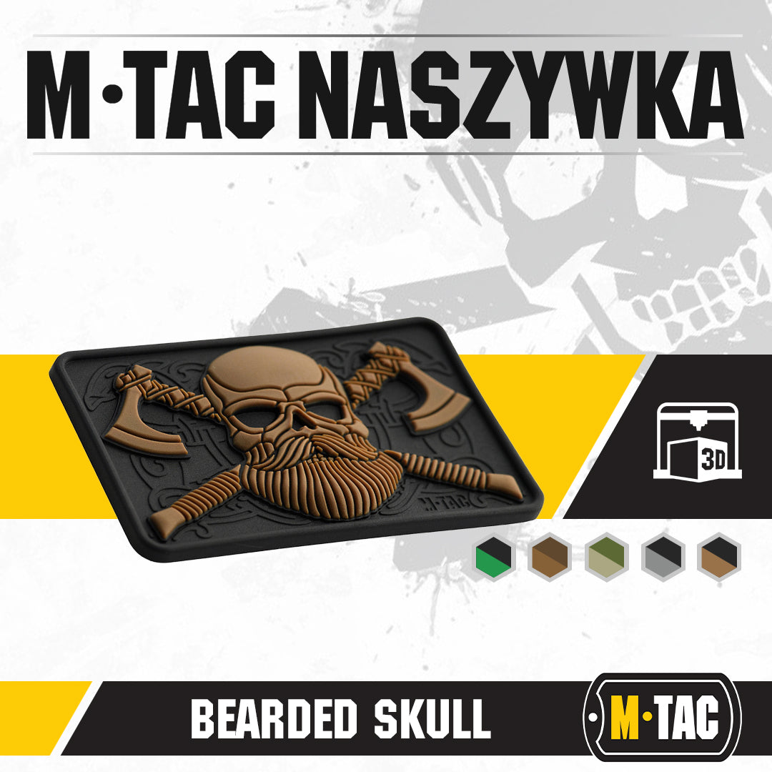 Patch PVC 3D Craniu cu Barbă M-Tac - Black/Coyote Tactic