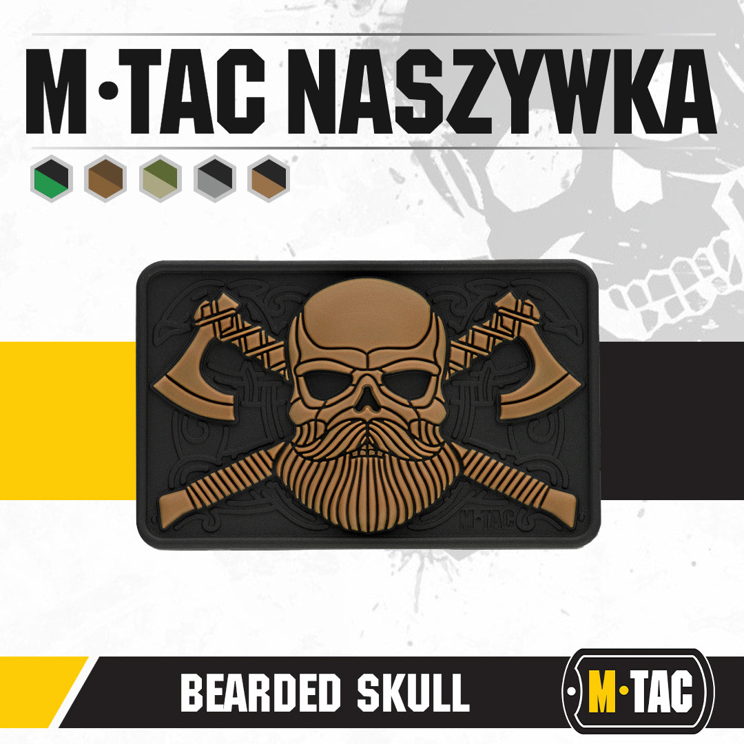 Patch PVC 3D Craniu cu Barbă M-Tac - Black/Coyote Tactic