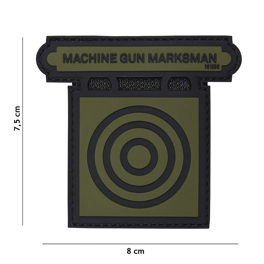 Patch PVC 3D Machine Gun Marksman Verde - Afirmă-ți Precizia!