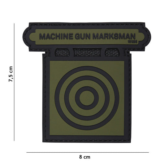 Patch PVC 3D Machine Gun Marksman Verde - Afirmă-ți Precizia!