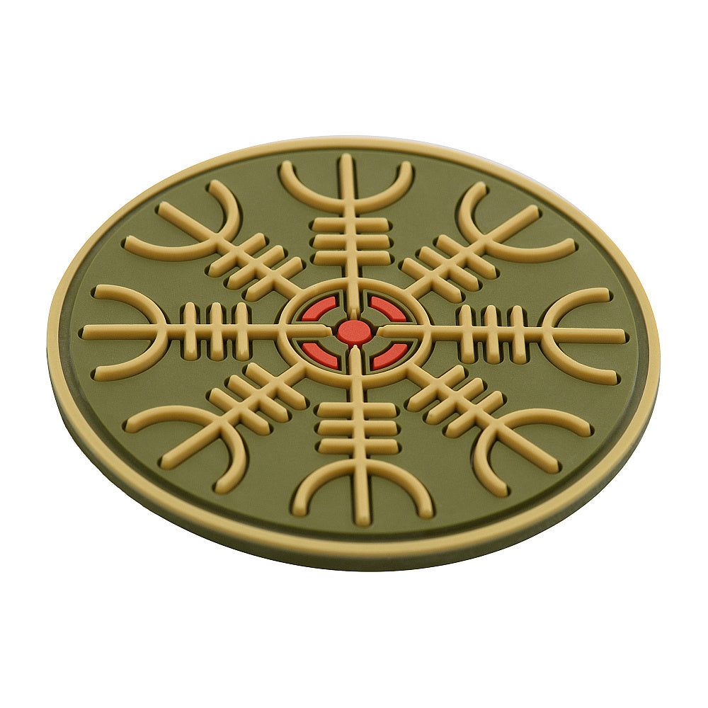 Patch PVC M-Tac Aegishjalmr - Olive, Amulet Viking de Protecție