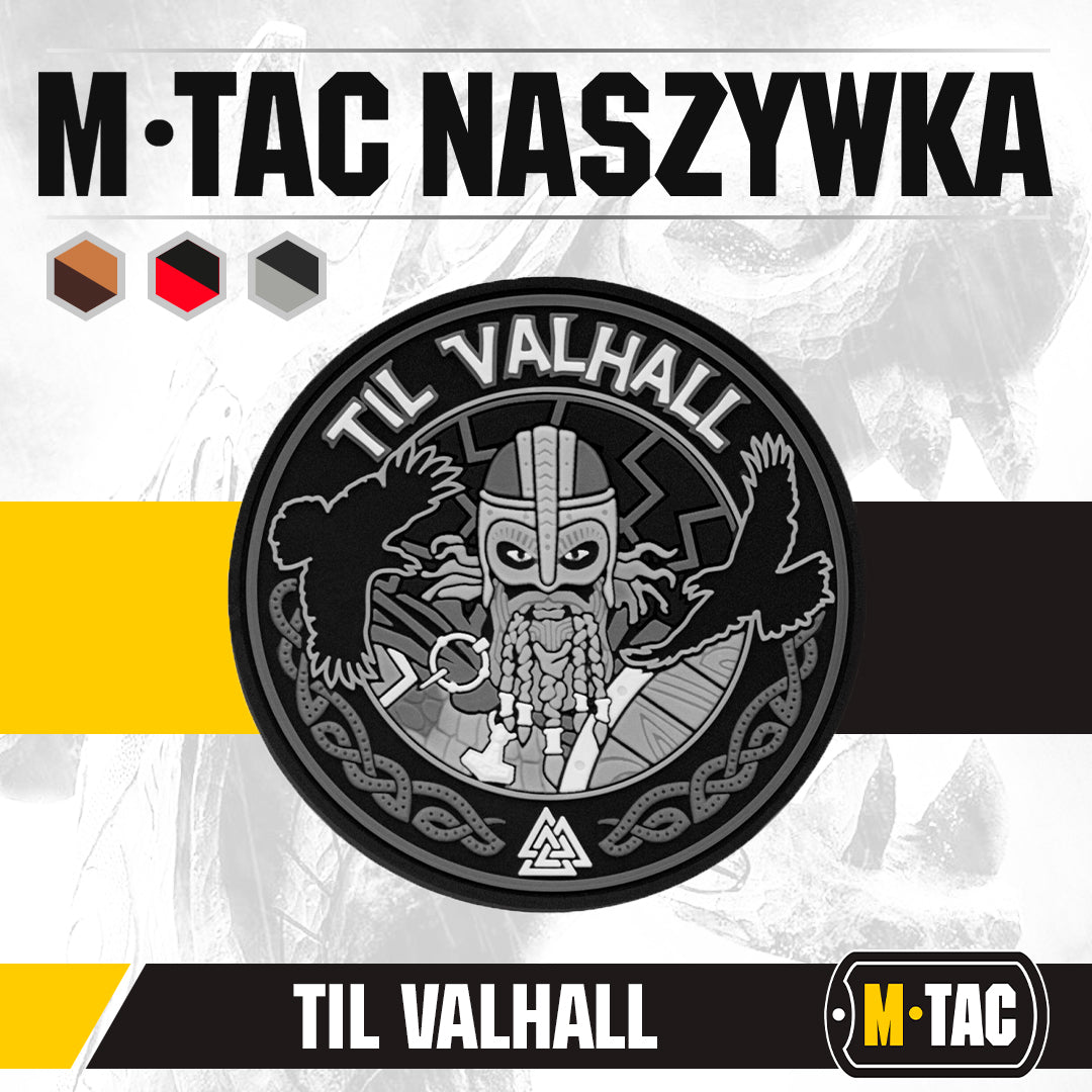 Patch PVC M-Tac Til Valhall - Gri/Negru, Prindere Velcro