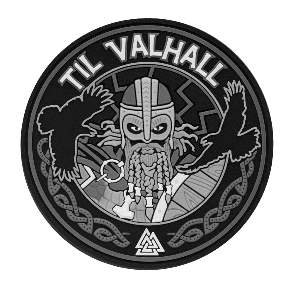 Patch PVC M-Tac Til Valhall - Gri/Negru, Prindere Velcro