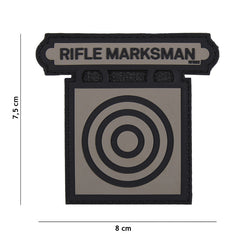 Patch PVC Rifle Marksman 3D Gri - Simbolul Preciziei Tale