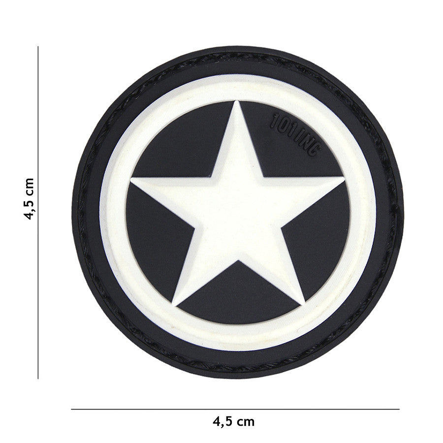 Patch PVC USA Star 3D Alb - Rezistență și Identitate Tactică