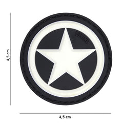 Patch PVC USA Star 3D Alb - Rezistență și Identitate Tactică