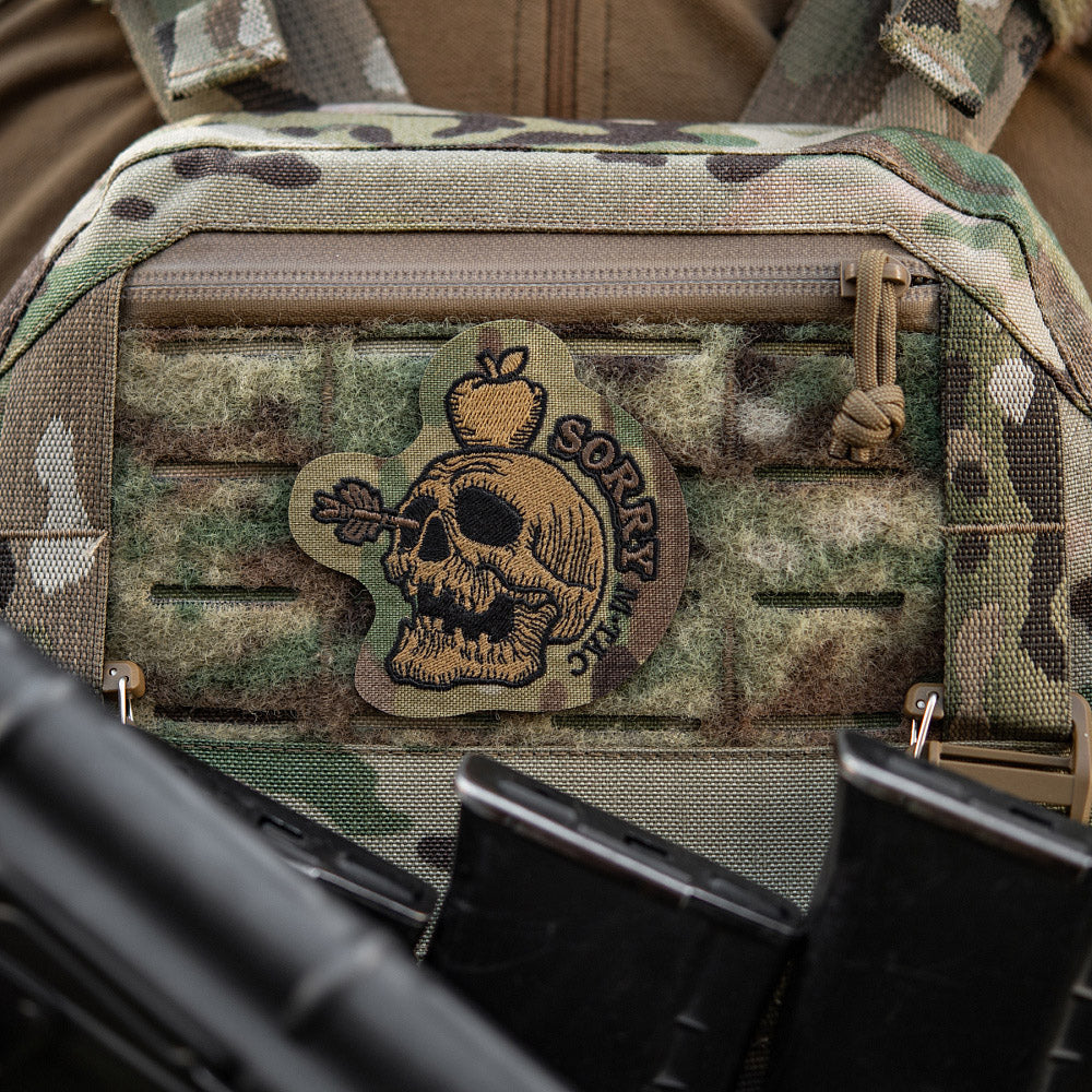Patch Sorry M-Tac - Multicam/Coyote, Umor Tactic și Patriotism