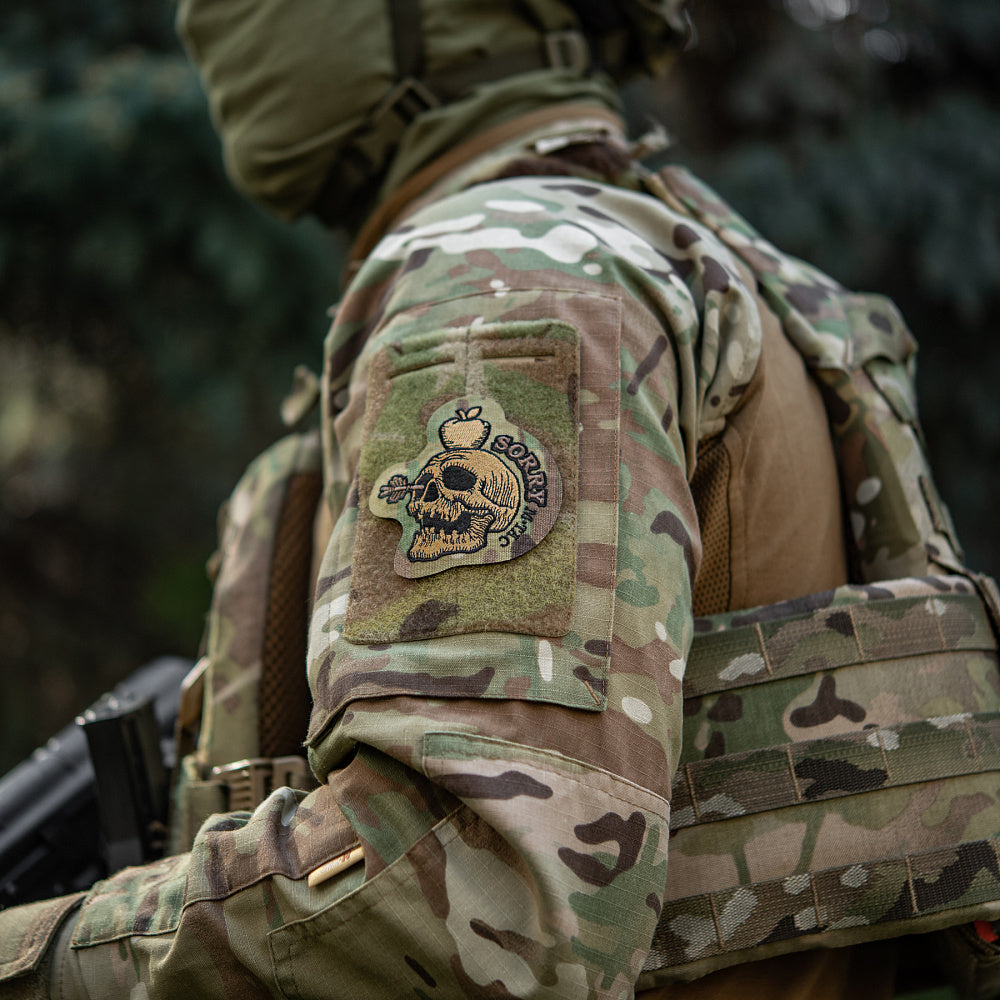 Patch Sorry M-Tac - Multicam/Coyote, Umor Tactic și Patriotism