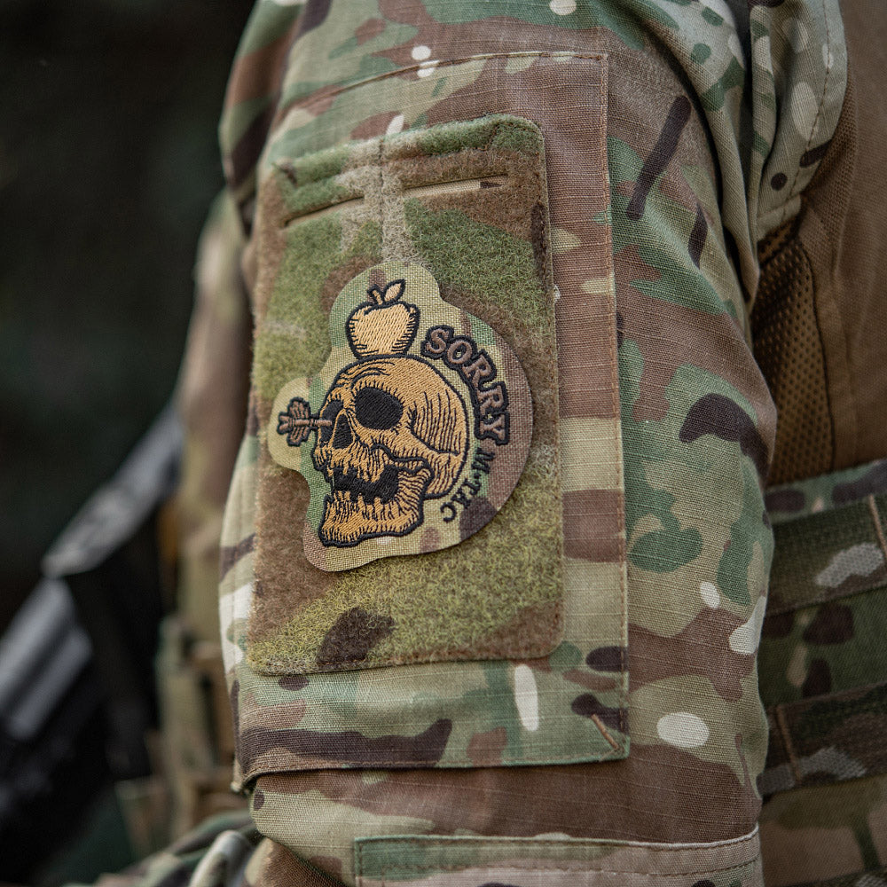 Patch Sorry M-Tac - Multicam/Coyote, Umor Tactic și Patriotism