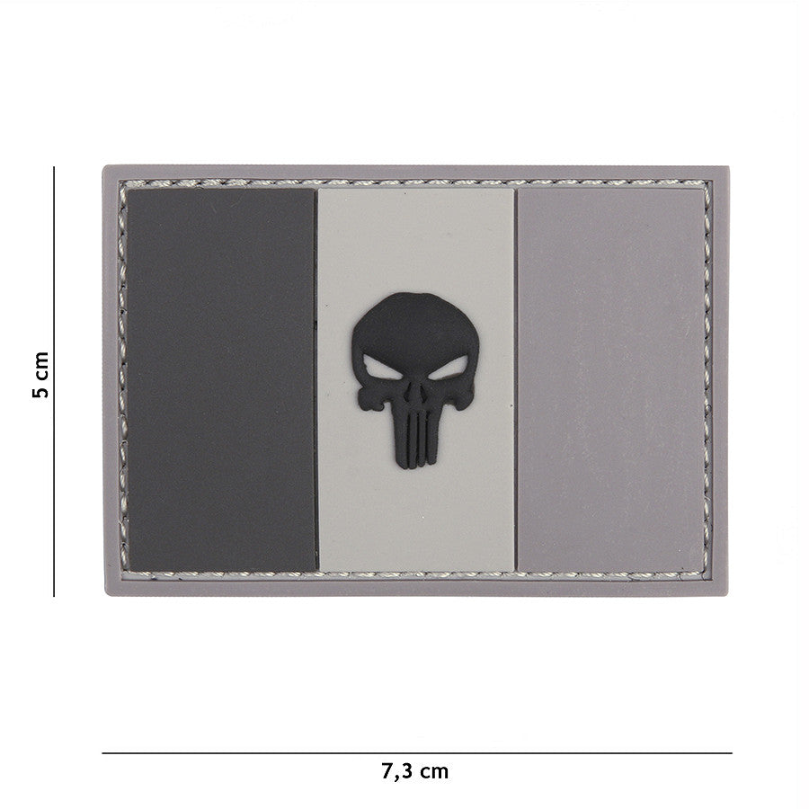 Patch Tactic 3D PVC Punisher Franța Gri/Negru - Exprimă-ți Forța