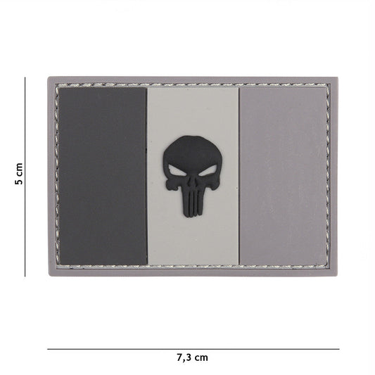 Patch Tactic 3D PVC Punisher Franța Gri/Negru - Exprimă-ți Forța