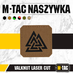 Patch Valknut Laser Cut M-Tac - Coyote/Negru, Cordura 500D