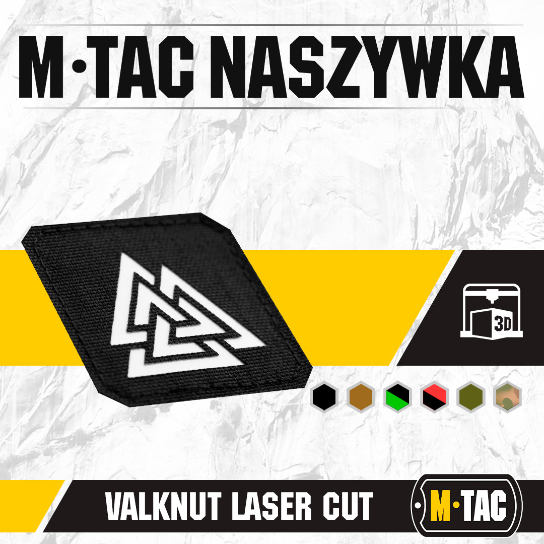 Patch Valknut Laser Cut M-Tac - Negru/GID, Simbol Odin Tactic