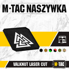 Patch Valknut Laser Cut M-Tac - Negru/GID, Simbol Odin Tactic