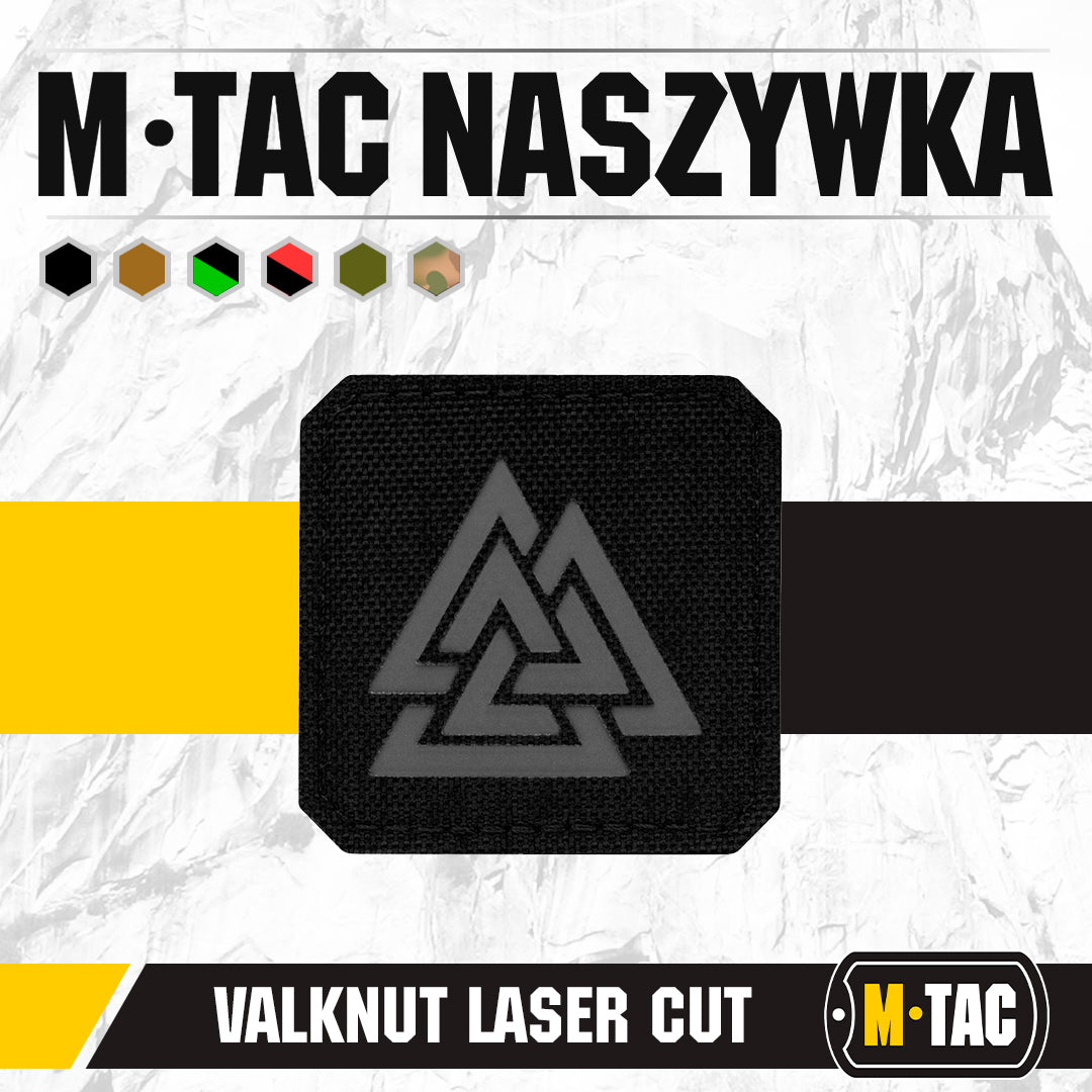 Patch Valknut Laser Cut M-Tac - Negru/Gri, Simbol Odin și Magie
