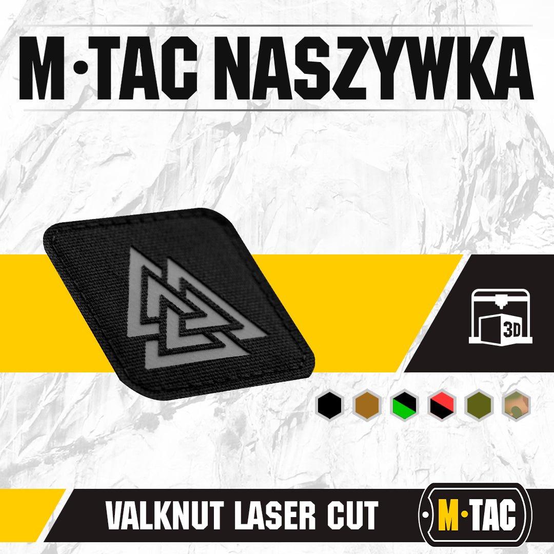 Patch Valknut Laser Cut M-Tac - Negru/Gri, Simbol Odin și Magie