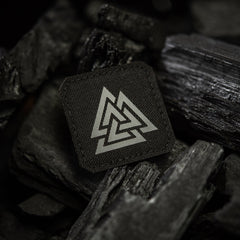 Patch Valknut Laser Cut M-Tac - Negru/Gri, Simbol Odin și Magie