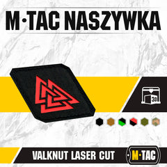 Patch Valknut Laser Cut M-Tac - Negru/Roșu - Simbol Odin