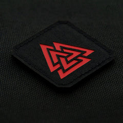 Patch Valknut Laser Cut M-Tac - Negru/Roșu - Simbol Odin