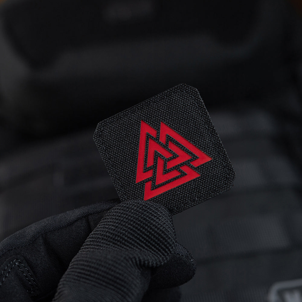 Patch Valknut Laser Cut M-Tac - Negru/Roșu - Simbol Odin