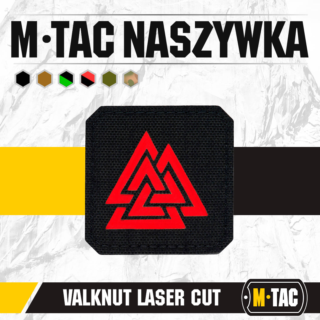 Patch Valknut Laser Cut M-Tac - Negru/Roșu - Simbol Odin