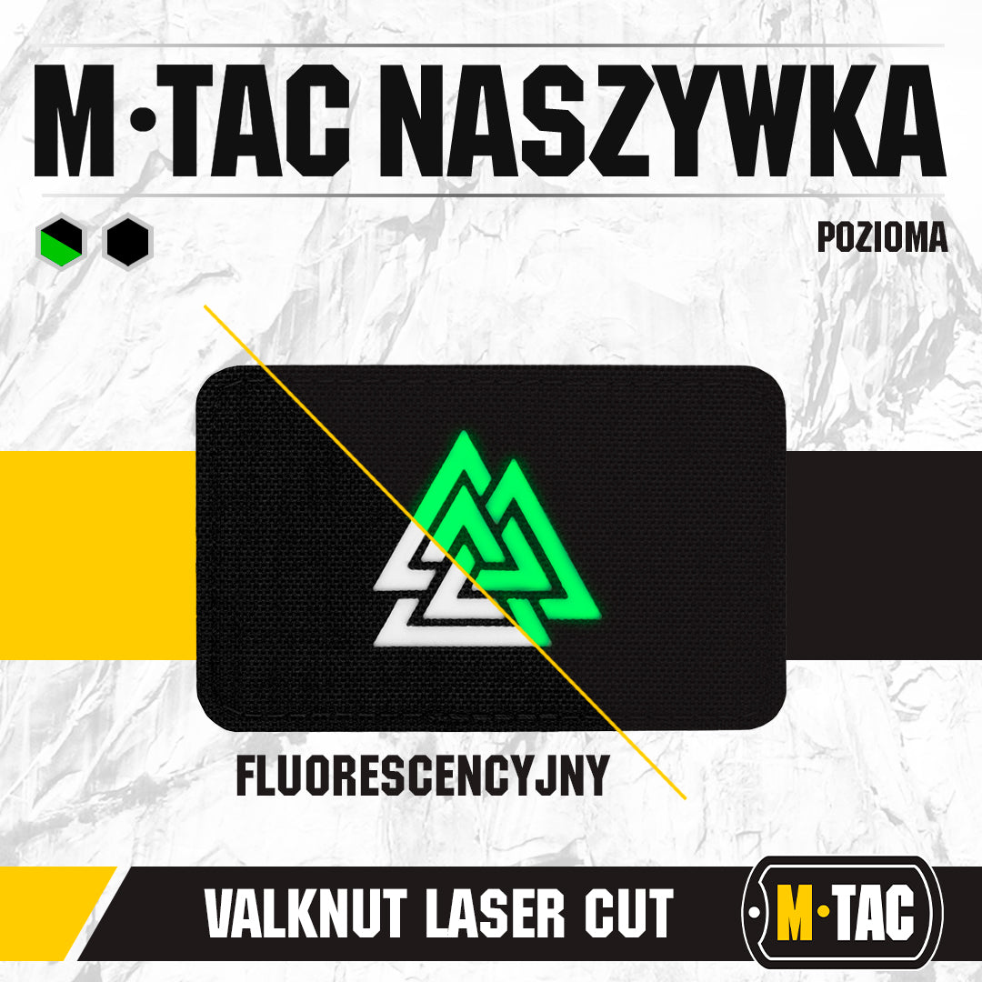 Patch Valknut Orizontal M-Tac - Negru/GID (Glow-in-the-Dark)
