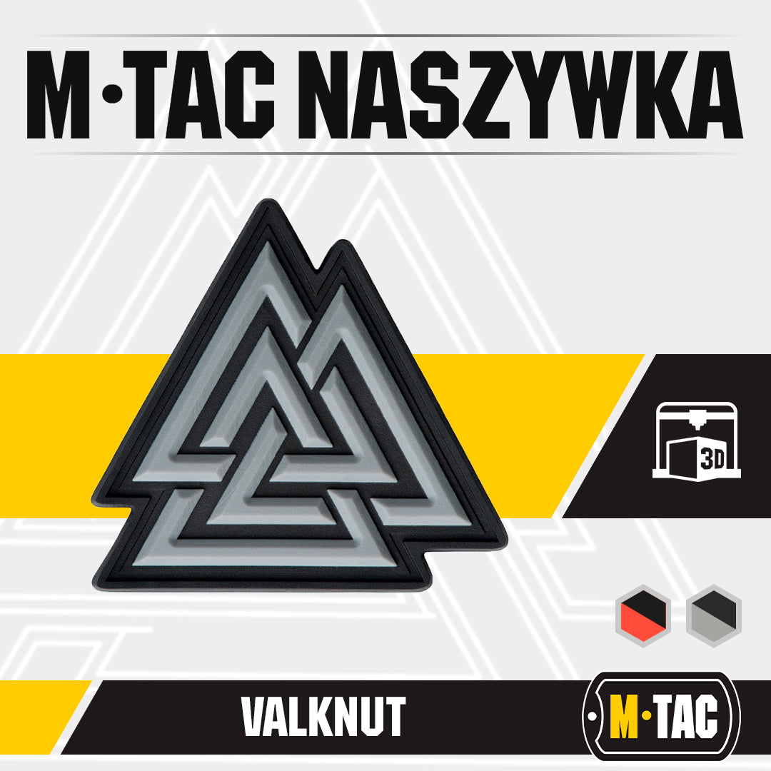 Patch Valknut PVC M-Tac - Negru/Gri, Simbol Odin